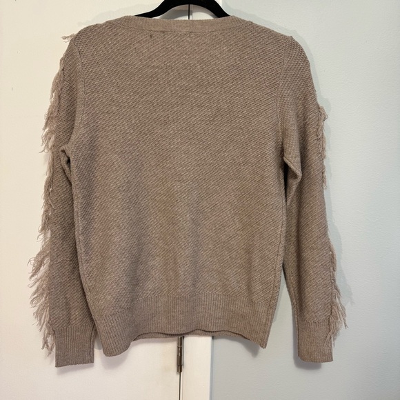 Revolve MAJORELLE Taupe Fringed Crew Neck Sweater - Picture 4 of 4
